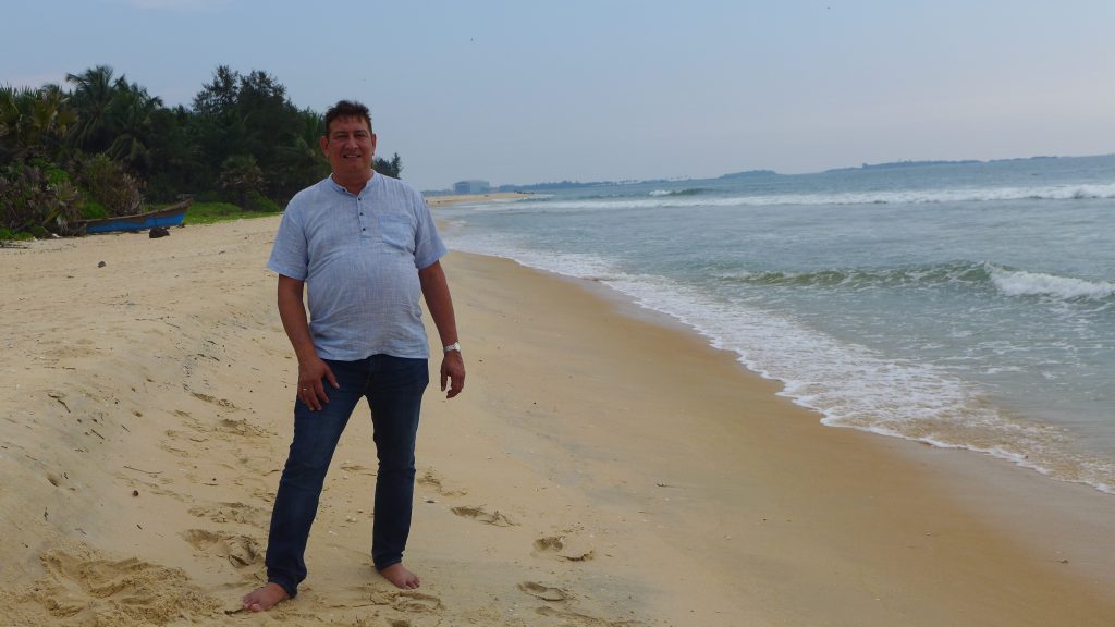 Gautam at the Villa Malpe beach