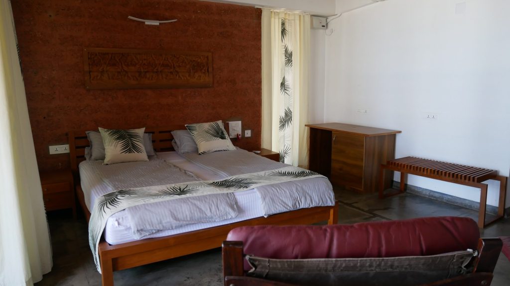 Double bed in bedroom